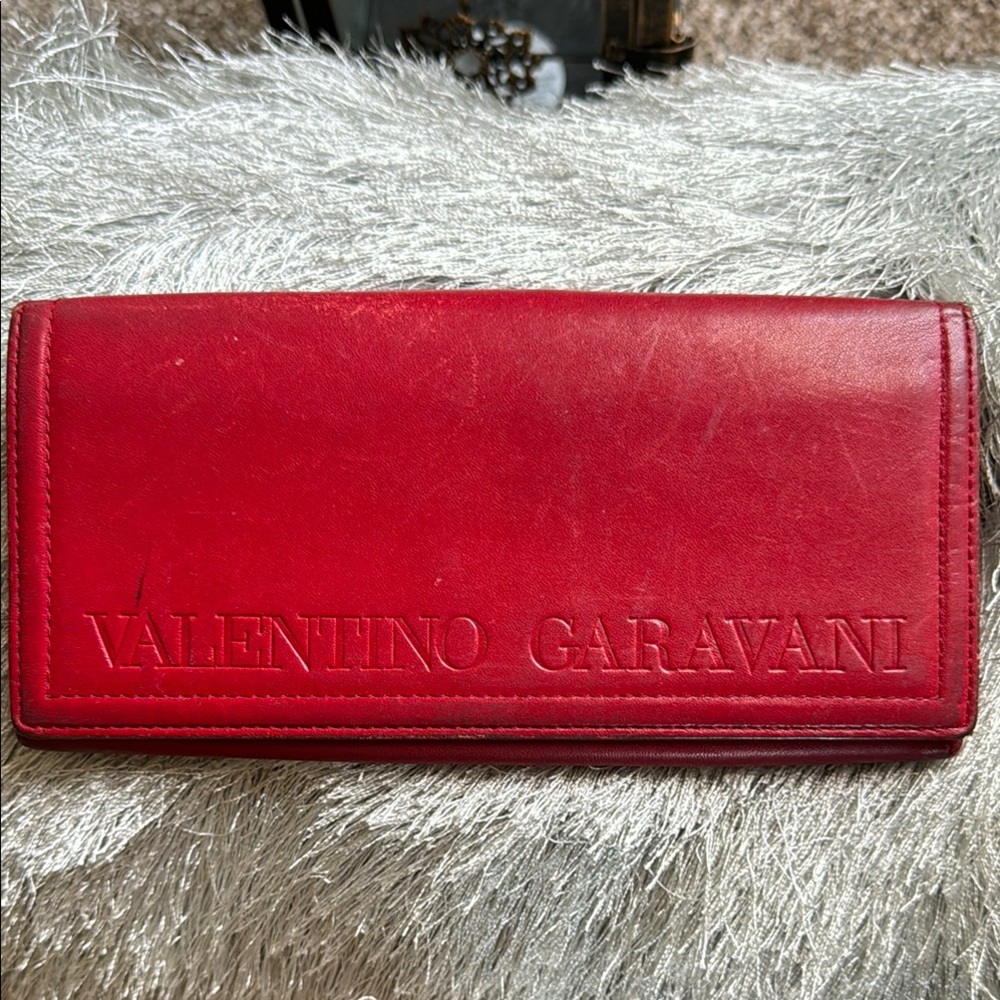 Valentino Garavani Red Leather Wallet